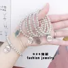 Fashionable design engraved round-row pendant, pure silver bracelet, fashionable, individual, high-end and elegant, popular women's jewelry Specification image